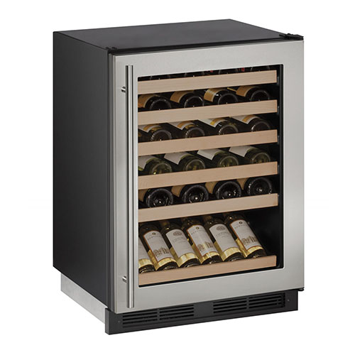 Uline 24 Wine Captain 48 Bottle Stainless Steel Wine Cooler With Lock
