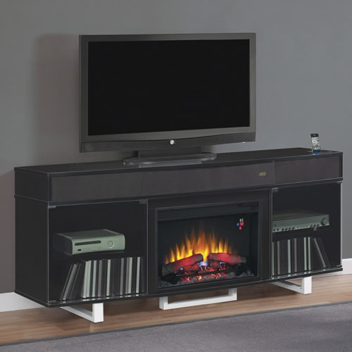 Classic Flame Enterprise Electric Fireplace Media Console Black Kandu