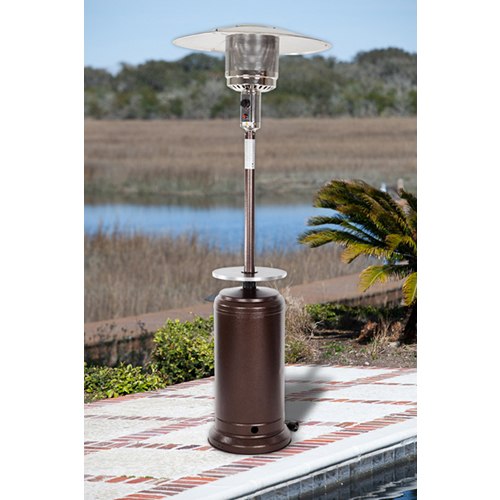 Fire Sense Hammered Bronze Patio Heater W/ Table Flashdog