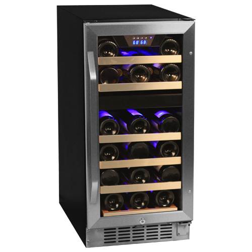 Edgestar 26 Bottle Dual Zone Stainless Steel Builtin Wine Cooler Twizio