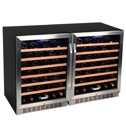 side by side fridge with wine cooler