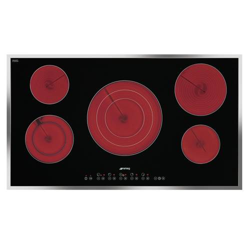 Smeg 36inch Electric Ceramic Cooktop With 5 Radiant Zones And