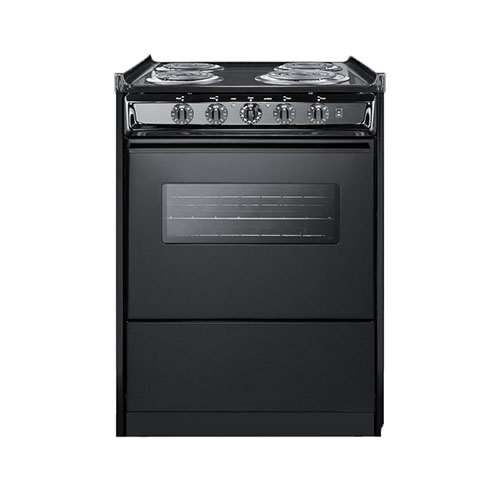Summit 24 Electric Range With Window Black Porcelain Innospan